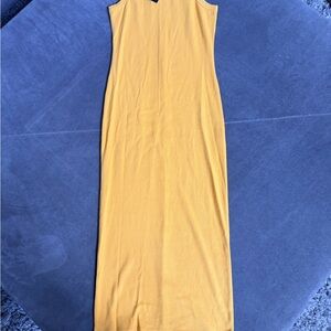 Women’s Sleeveless Midi Dress in Mustard Yellow